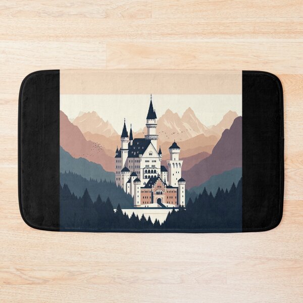 Item preview, Neuschwanstein Castle Minimalism Art Style designed and sold by artofuniverse.
