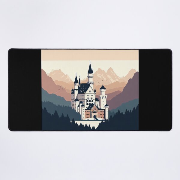 Item preview, Neuschwanstein Castle Minimalism Art Style designed and sold by artofuniverse.