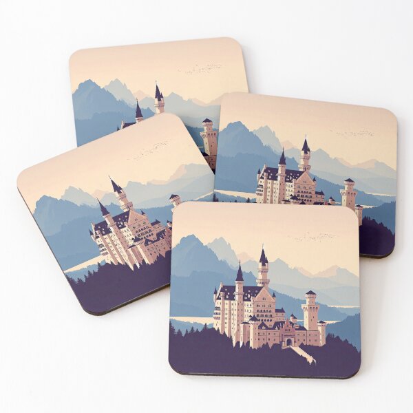 Item preview, Neuschwanstein Castle Minimalism Art Style designed and sold by artofuniverse.