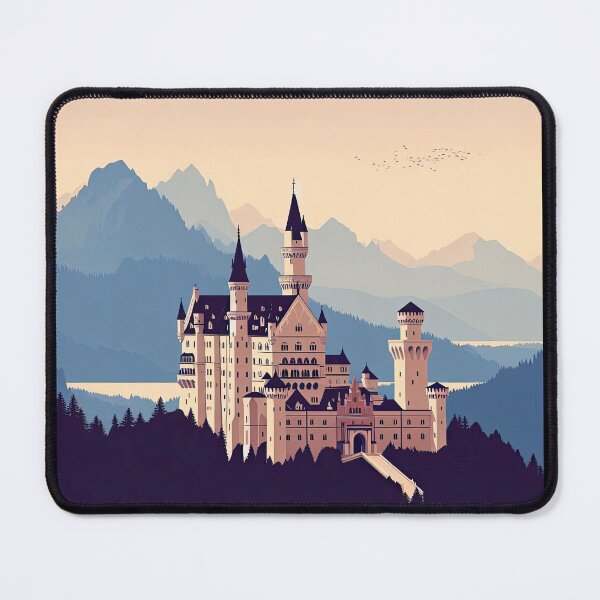Item preview, Neuschwanstein Castle Minimalism Art Style designed and sold by artofuniverse.