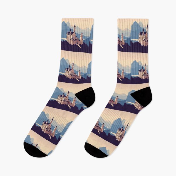 Item preview, Neuschwanstein Castle Minimalism Art Style designed and sold by artofuniverse.