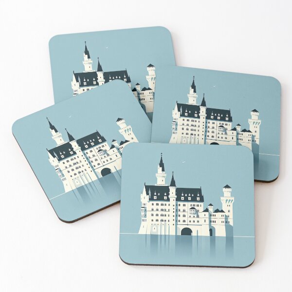 Item preview, Neuschwanstein Castle Minimalism Art Style designed and sold by artofuniverse.