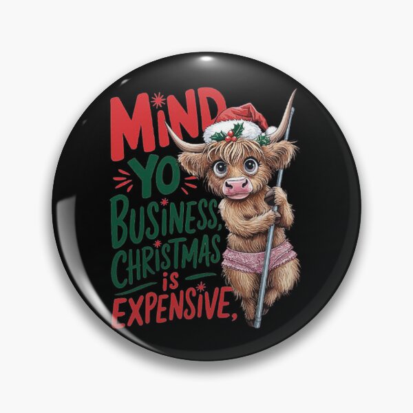 Item preview, Christmas Highland Cow Art - “Mind Yo Business” designed and sold by love3617.