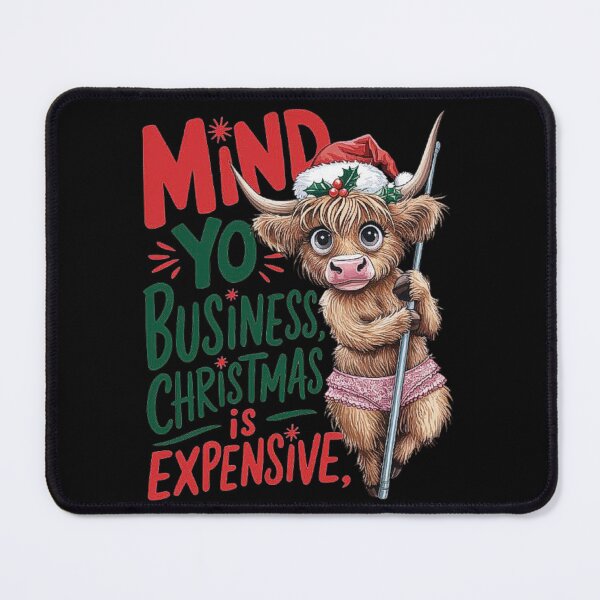 Item preview, Christmas Highland Cow Art - “Mind Yo Business” designed and sold by love3617.