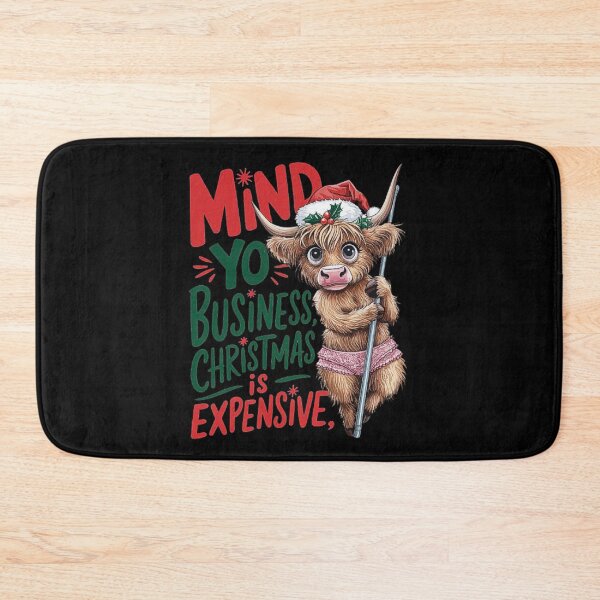 Item preview, Christmas Highland Cow Art - “Mind Yo Business” designed and sold by love3617.