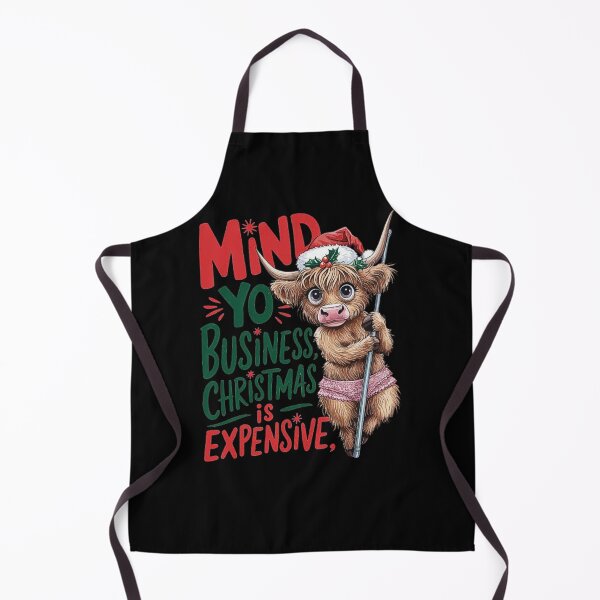 Item preview, Christmas Highland Cow Art - “Mind Yo Business” designed and sold by love3617.