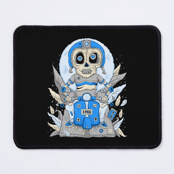 Item preview, Paseo en scooter con casco azul y esqueleto designed and sold by BluCranium.
