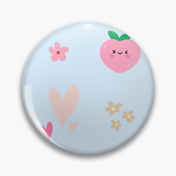 Item preview, cute peach pink heart in blue pastel designed and sold by HoneyBlizz.