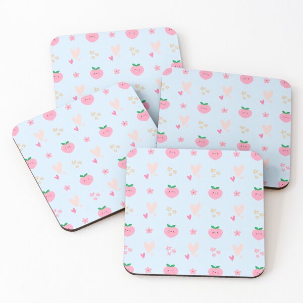 Item preview, cute peach pink heart in blue pastel designed and sold by HoneyBlizz.