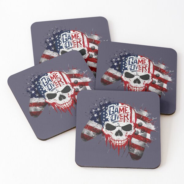 Item preview, American Flag Skull & Gaming Controller Tattoo Design. Cool Gamer Art for Stickers, T-shirts, Mugs & Home Decor. designed and sold by JoseFrancese.