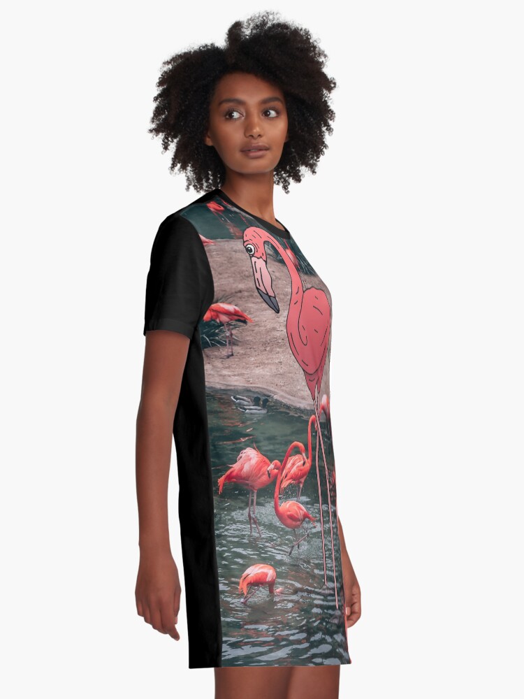Alternate view of Flamingo Graphic T-Shirt Dress