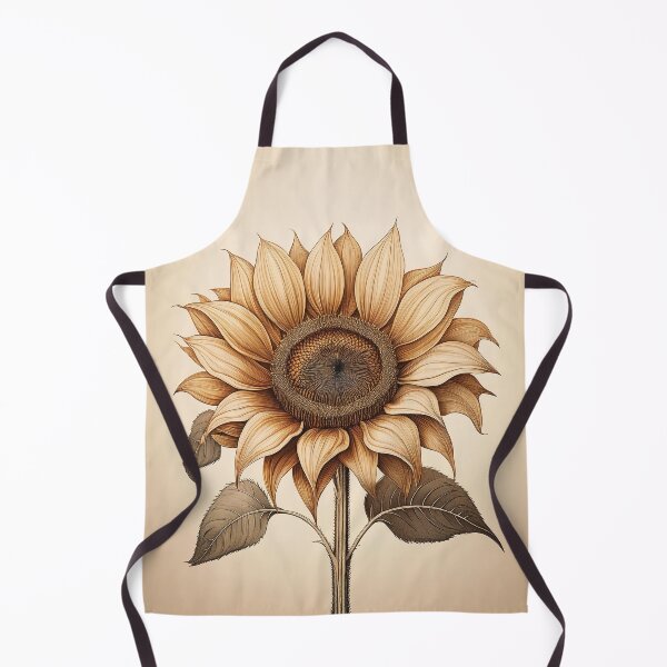 Item preview,  A single sunflower sketched with anatomical precision, showing intricate details of the petals. designed and sold by HEMRO.