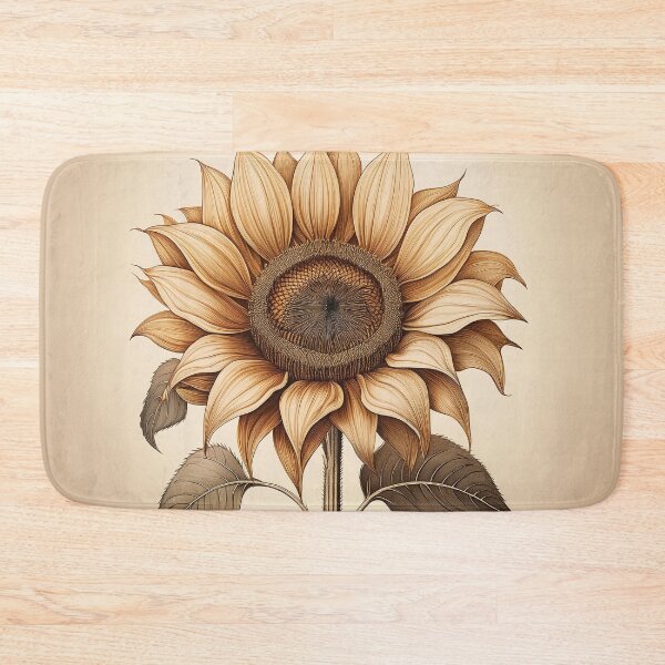 Item preview, A single sunflower sketched with anatomical precision, showing intricate details of the petals. designed and sold by HEMRO.
