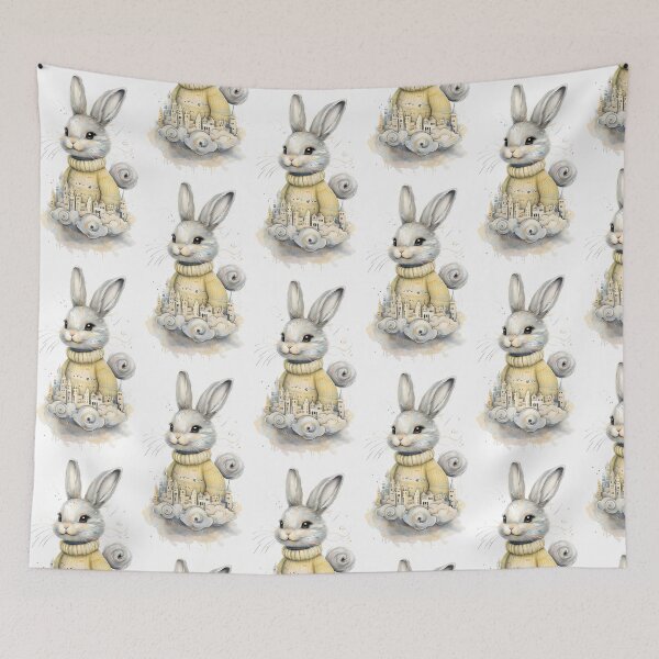 Item preview, Elegant Rabbit Illustration Featuring Fantasy Architecture designed and sold by Monascreativeempire.