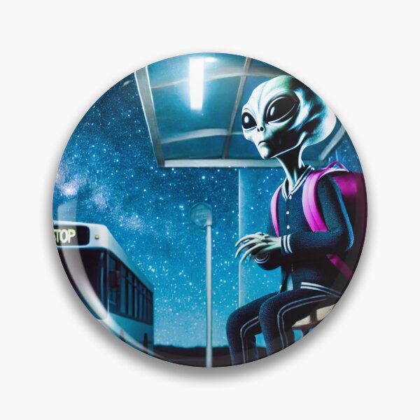 Item preview, Alien student waiting for bus in space designed and sold by Dogandesighn.