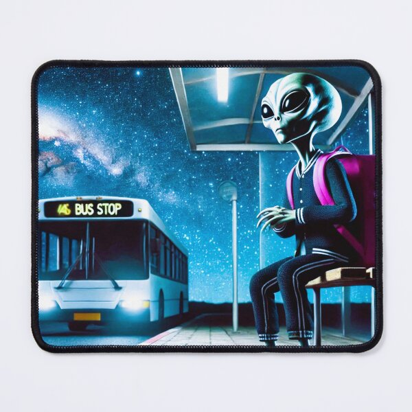 Item preview, Alien student waiting for bus in space designed and sold by Dogandesighn.