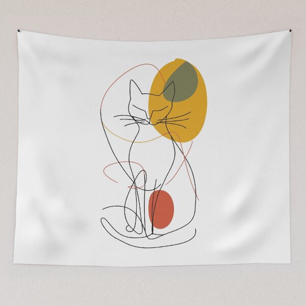 Item preview, Minimalist Cat Art - Modern Home Decor for Pet Lovers designed and sold by House Of Roza.