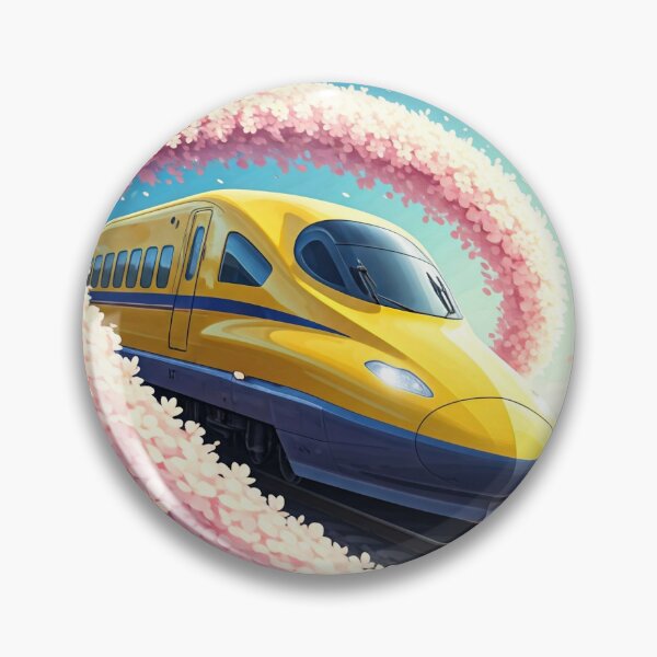 Item preview, Yellow Shinkansen cherry blossom designed and sold by GingaDesigns.