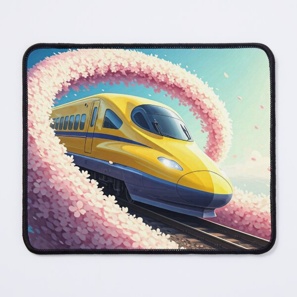 Artikelvorschau, Gelbe Shinkansen-Kirschblüte entworfen und verkauft von GingaDesigns.