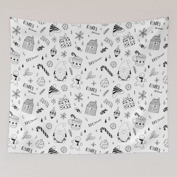 Item preview, Christmas outline isolated clipart seamless pattern designed and sold by GorXena.