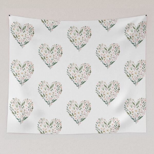 Item preview, Romantic Floral Heart Design with Leaves and Flowers designed and sold by Monascreativeempire.