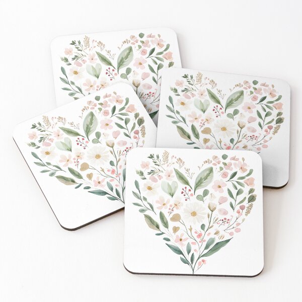 Item preview, Romantic Floral Heart Design with Leaves and Flowers designed and sold by Monascreativeempire.