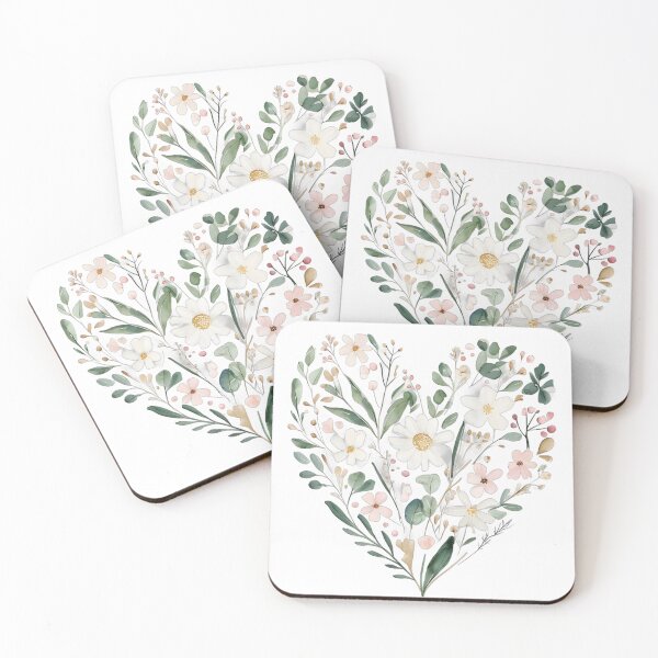 Item preview, Romantic Floral Heart Design with Leaves and Flowers designed and sold by Monascreativeempire.