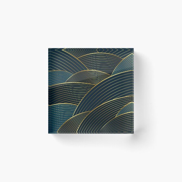 Item preview, Golden abstract waves designed and sold by OtterFactory.