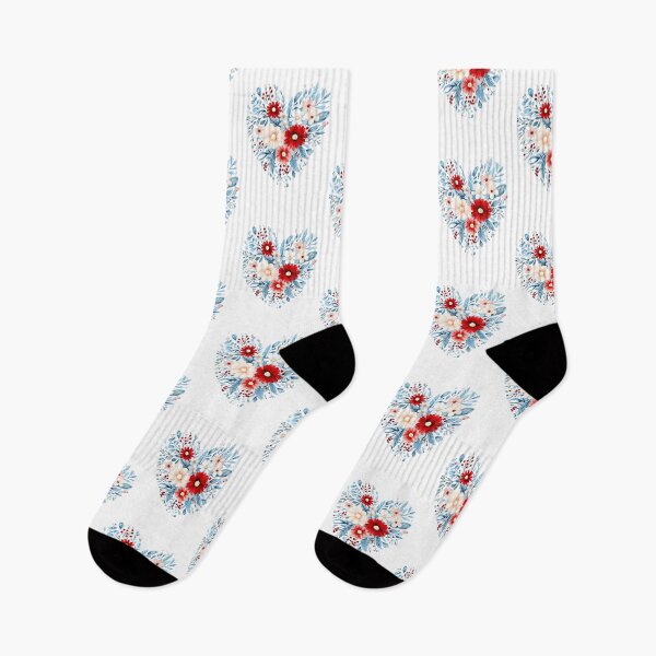 Item preview, Bold Floral Heart Design with Red and Blue Elements designed and sold by Monascreativeempire.