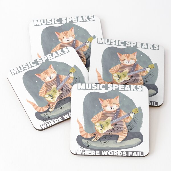 Item preview, Cat said Music Speaks where words fail designed and sold by Vibes-vintage.