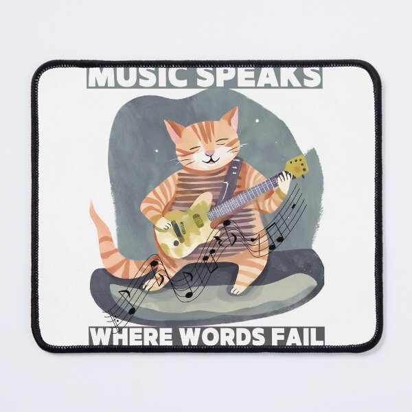 Item preview, Cat said Music Speaks where words fail designed and sold by Vibes-vintage.