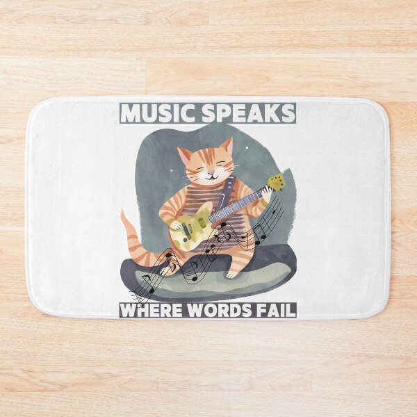 Item preview, Cat said Music Speaks where words fail designed and sold by Vibes-vintage.