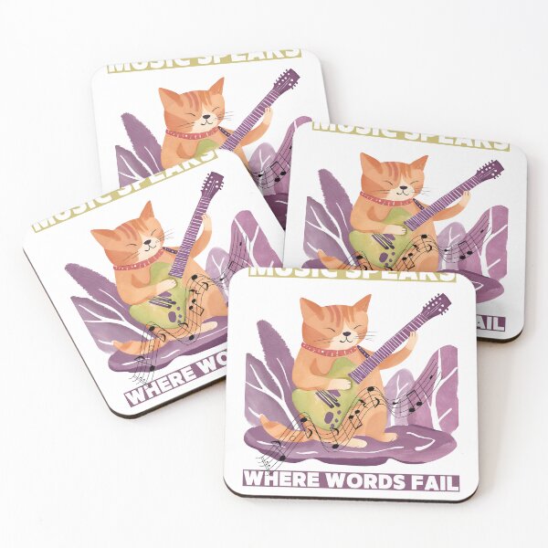 Item preview, Cat said Music Speaks where words fail designed and sold by Vibes-vintage.