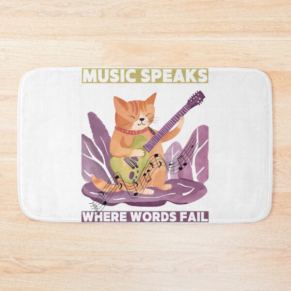 Item preview, Cat said Music Speaks where words fail designed and sold by Vibes-vintage.