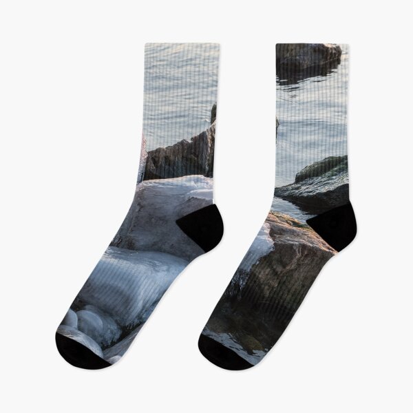 Item preview, Softly Lit Icy Boulders on the Shore of Lake Ontario designed and sold by Georgia Mizuleva.