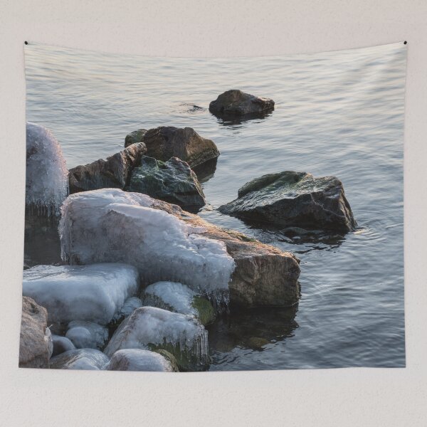 Item preview, Softly Lit Icy Boulders on the Shore of Lake Ontario designed and sold by Georgia Mizuleva.