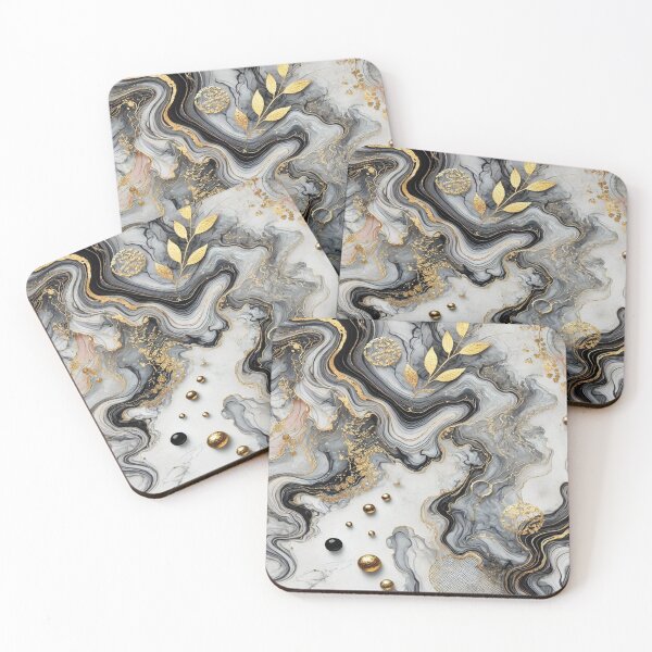 Item preview, Dark and light grey marble with gold highlights – pure elegance and art designed and sold by FotoworldEdel.