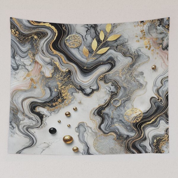Item preview, Dark and light grey marble with gold highlights – pure elegance and art designed and sold by FotoworldEdel.