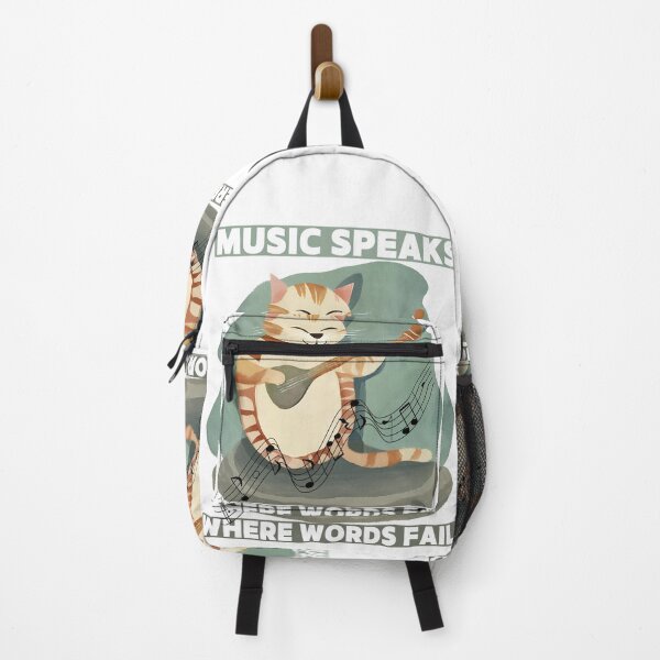Item preview, Cat said Music Speaks where words fail designed and sold by Vibes-vintage.