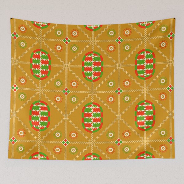 Item preview, Yellow, Green & Red Vibrant Ancient Mali Pattern designed and sold by FreiherrPK.