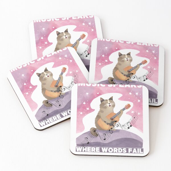 Item preview, Cat said Music Speaks where words fail designed and sold by Vibes-vintage.