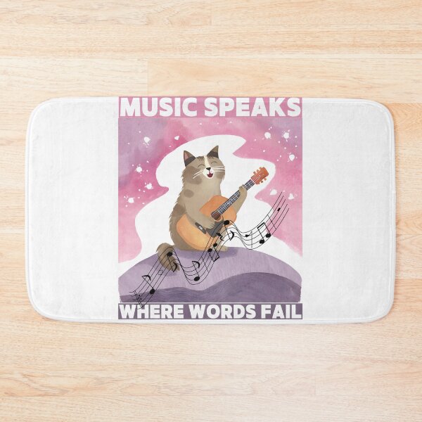 Item preview, Cat said Music Speaks where words fail designed and sold by Vibes-vintage.