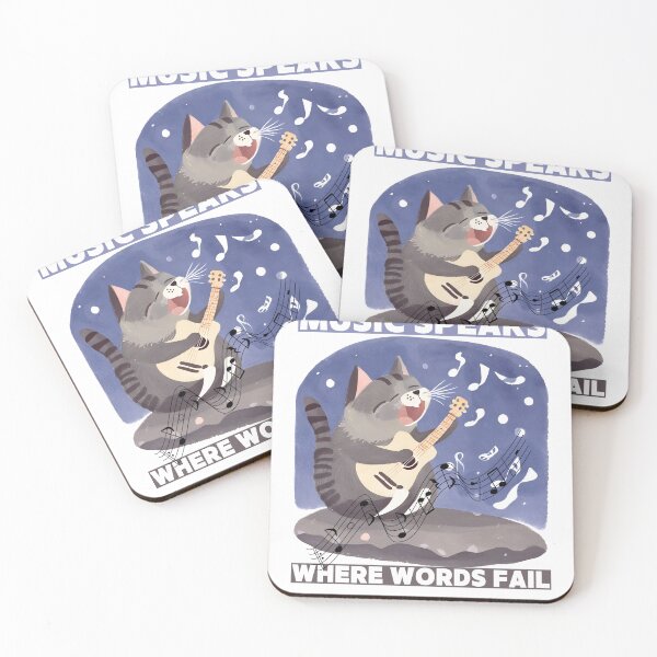 Item preview, Cat said Music Speaks where words fail designed and sold by Vibes-vintage.