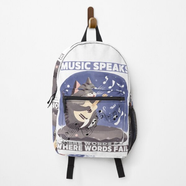 Item preview, Cat said Music Speaks where words fail designed and sold by Vibes-vintage.
