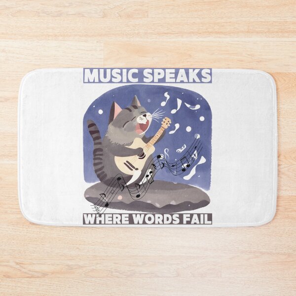 Item preview, Cat said Music Speaks where words fail designed and sold by Vibes-vintage.