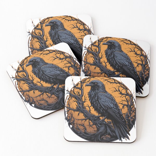 Item preview, Raven perched on twisted gnarled tree branch. designed and sold by ShadowLilith3.