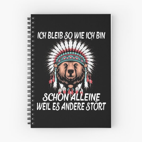Item preview, Ich Bleib So Wie Ich Bin Schon Alleine Weil Es Andere Stört - Indianerbär mit Federkopfschmuck- lustiges Zitat  designed and sold by Smix Pixels.