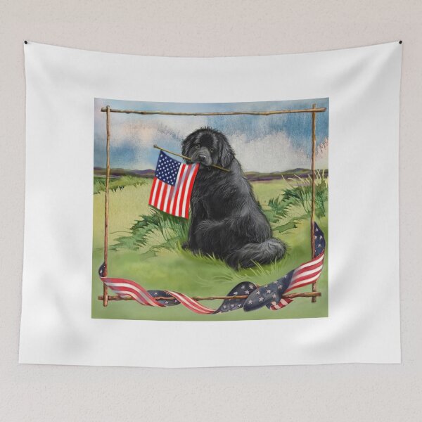 Item preview, Newfie and American Flag designed and sold by Patricia Reeder Eubank.