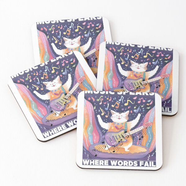 Item preview, Cat said Music Speaks where words fail designed and sold by Vibes-vintage.