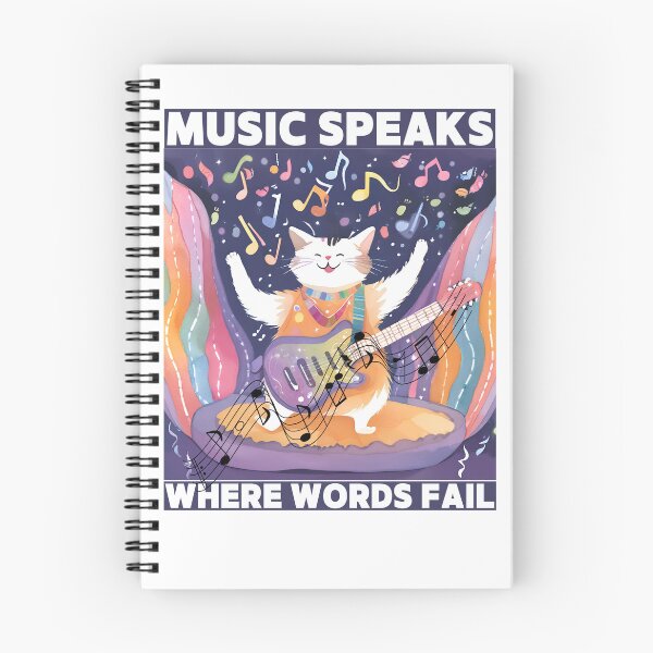 Item preview, Cat said Music Speaks where words fail designed and sold by Vibes-vintage.